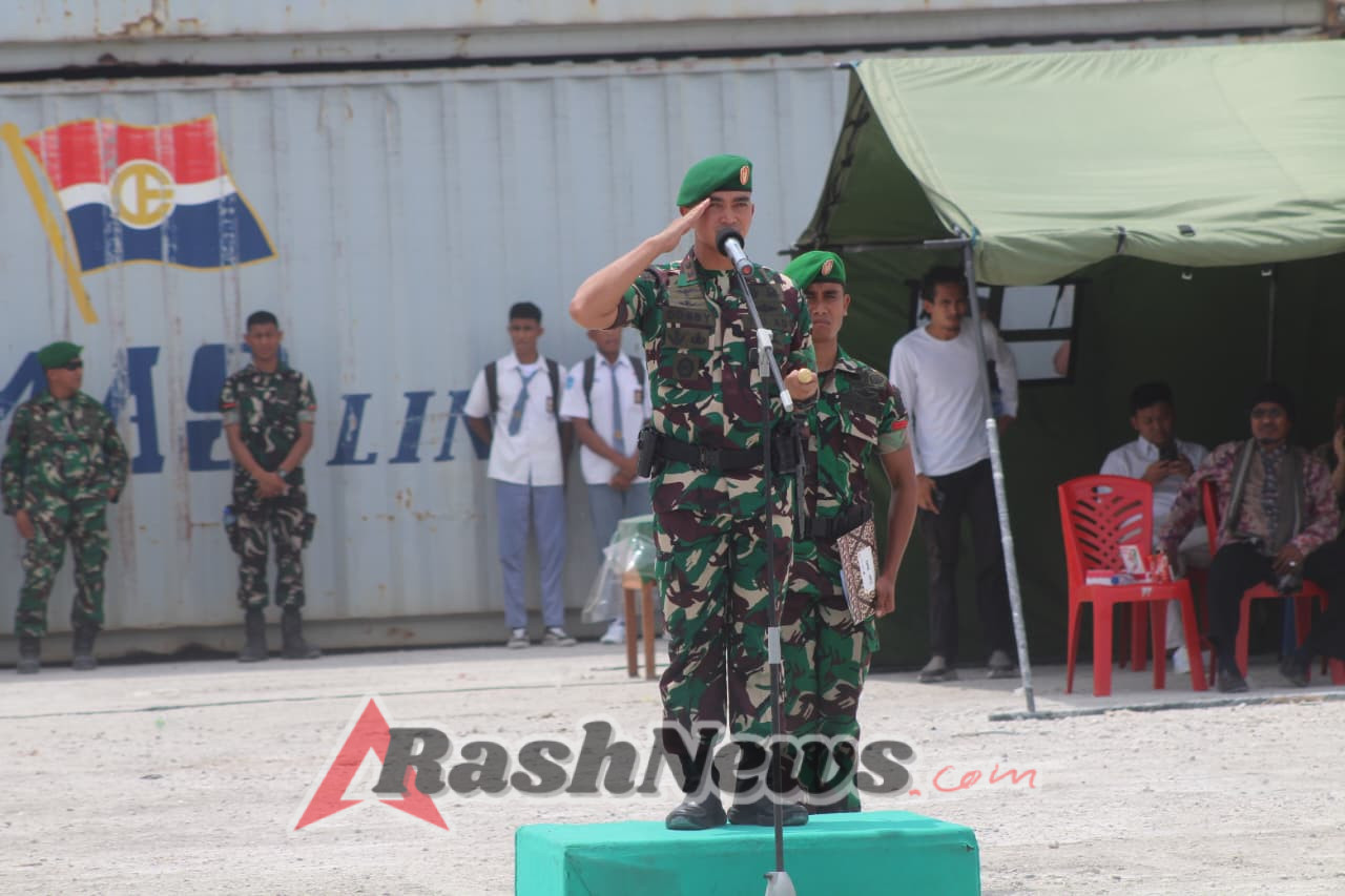 Upacara Khidmat Sambut Kedatangan Yonif 876/Palatana Dipimpin Dandim 1601/Sumba Timur