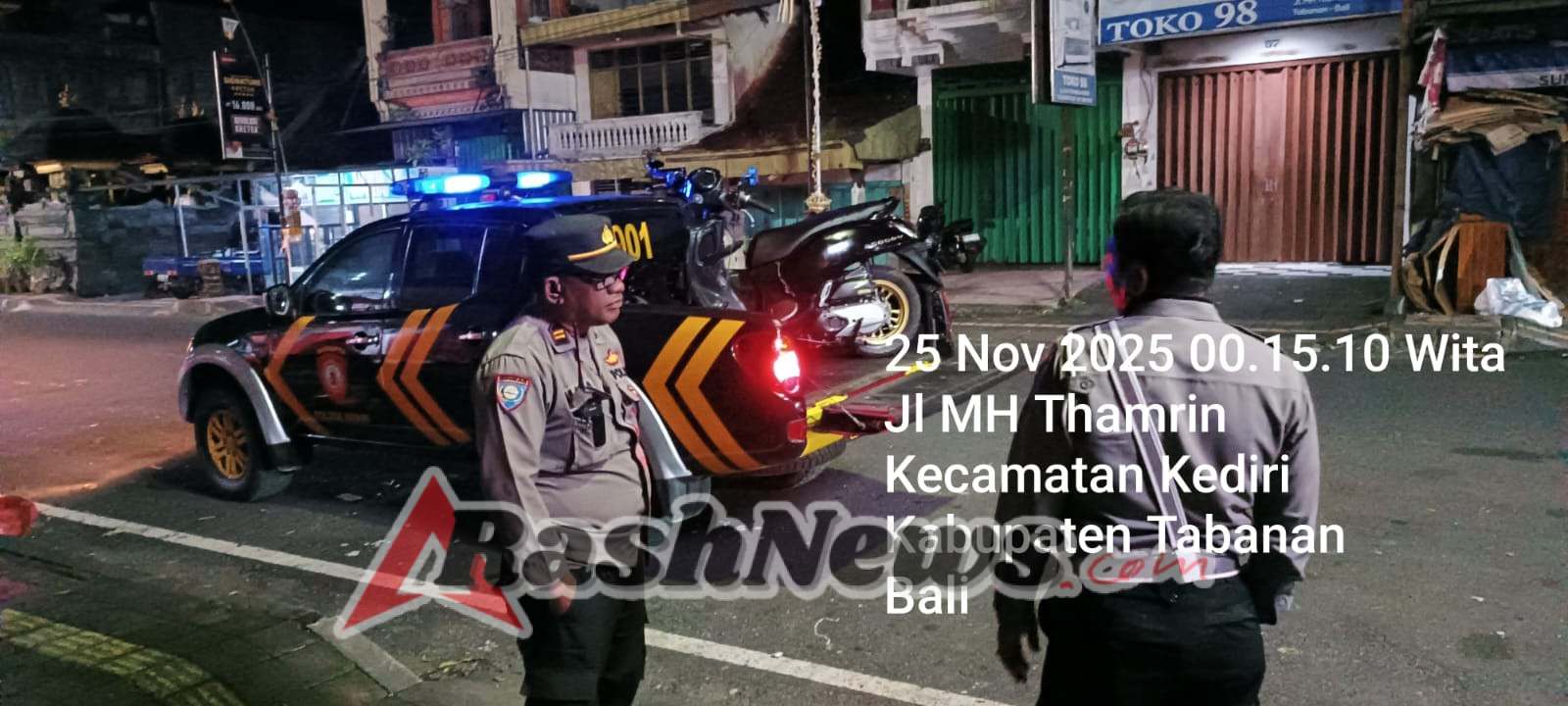 Piket Fungsi Polsek Kediri Dipimpin Pawas  Laksanakan Blue Light Patrol (BLP)