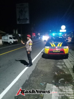 KRYD dan Patroli Sambang Polsek Baturiti, Cegah 3C di Jam Rawan