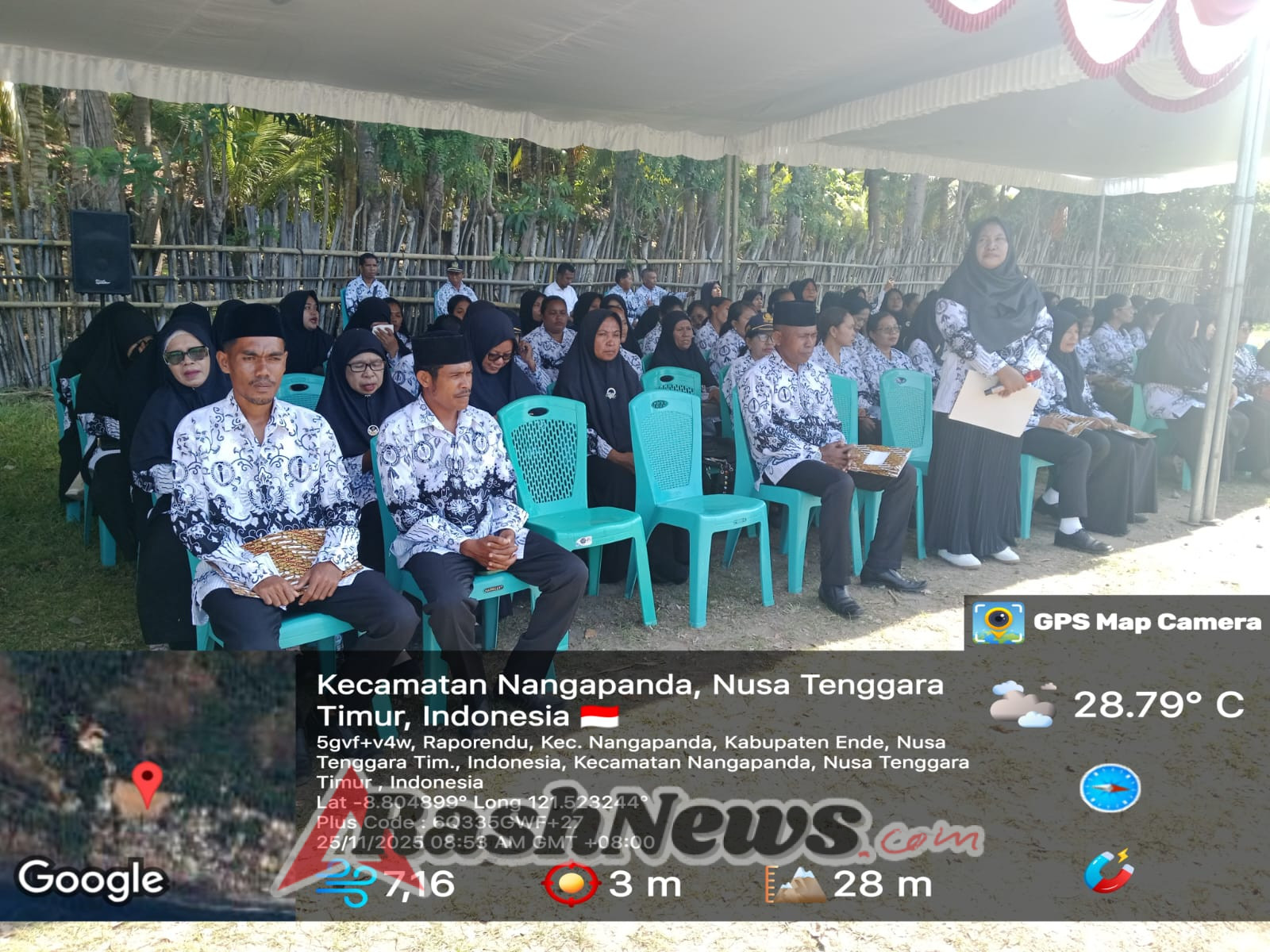 Pererat Sinergitas, Babinsa 1602-01/Ende Hadiri Upacara PGRI Atas Nama Danramil