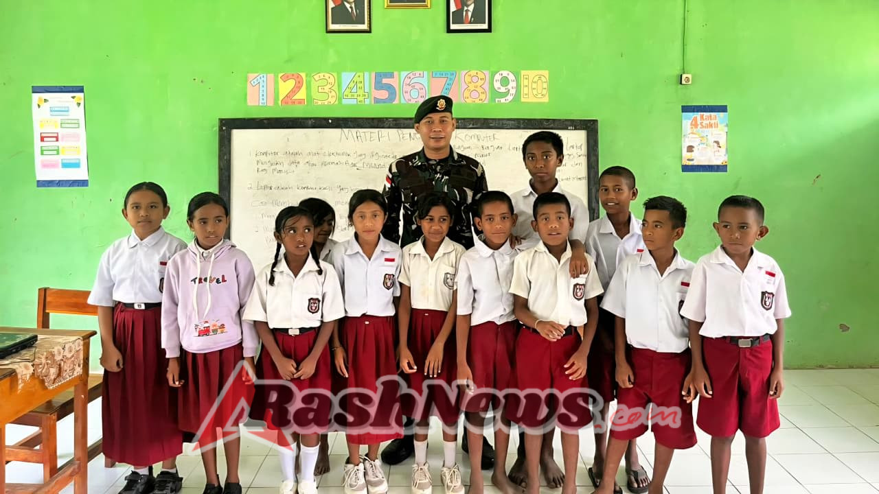 Bangun Literasi Digital, Satgas Pamtas Lookeu Beri Pengajaran Komputer di SDI Lookeu