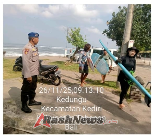 Sat Polairud Polres Tabanan Intensifkan Patroli Pesisir di Pantai Kedungu, Pastikan Wisatawan Aman dan Nyaman