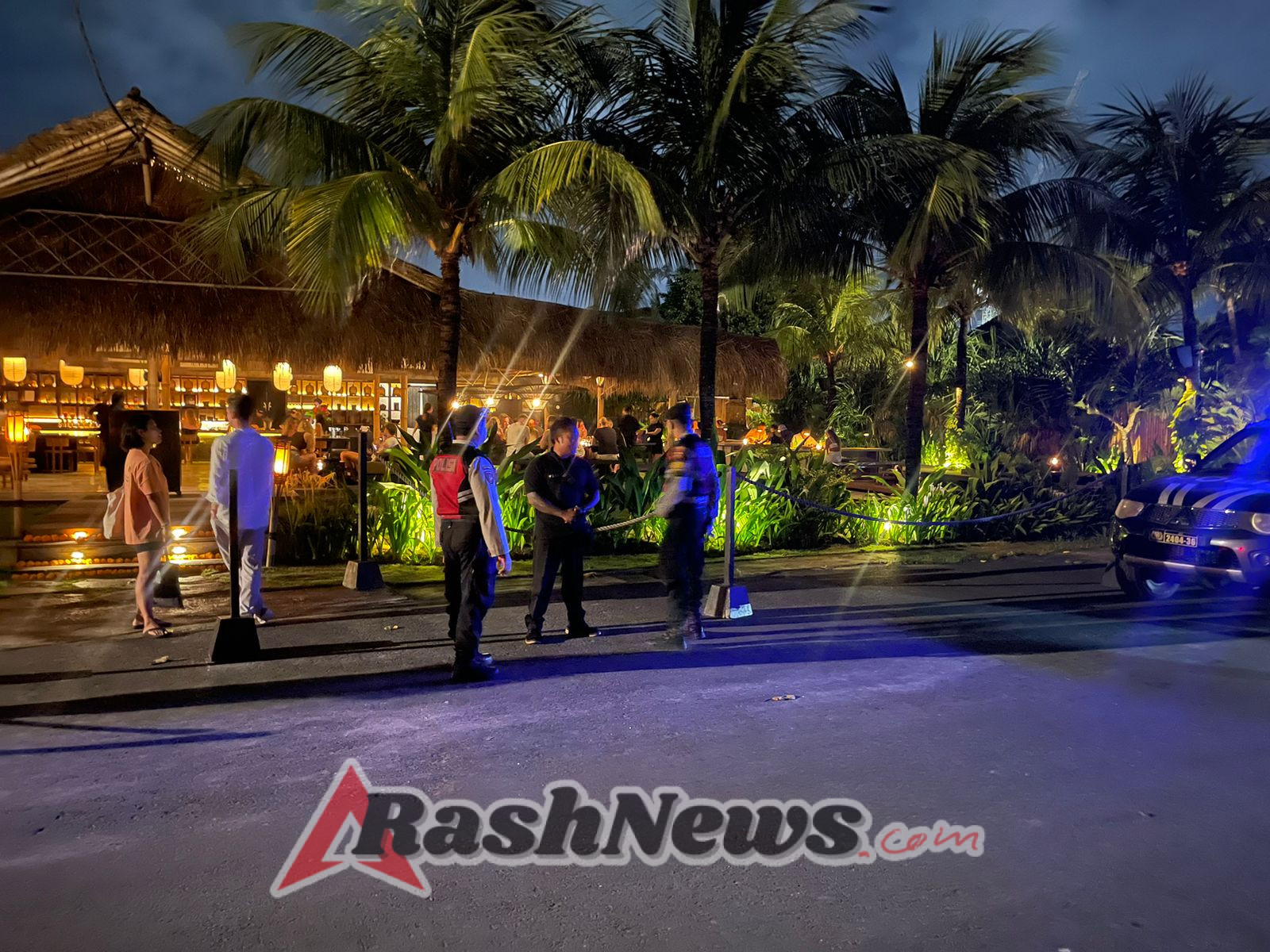 Amankan Aktifitas Wisatawan Polsek Kuta Utara Patroli Di Jalan Pura Dalem Canggu