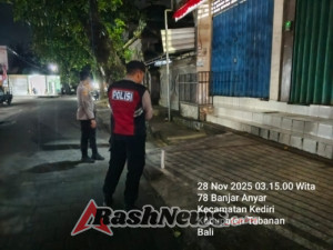 Piket Fungsi Polsek Kediri Dipimpin Pawas  Laksanakan Blue Light Patrol (BLP) Jelang Hari Raya Kuningan