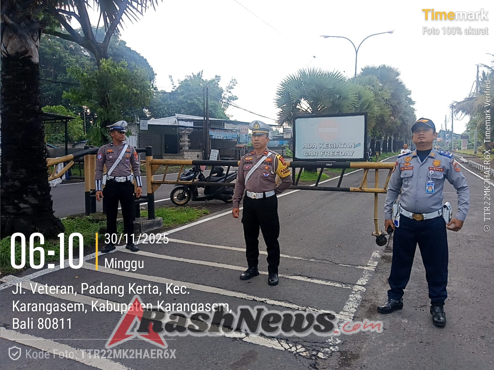Sat Lantas Polres Karangasem Amankan Jalur Car Free Day di Jalan Veteran