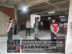 Personil Sat Samapta Polres Bangli Laksanakan Pengamanan Ibadah Minggu di Gereja Marga Rahayu Bangli