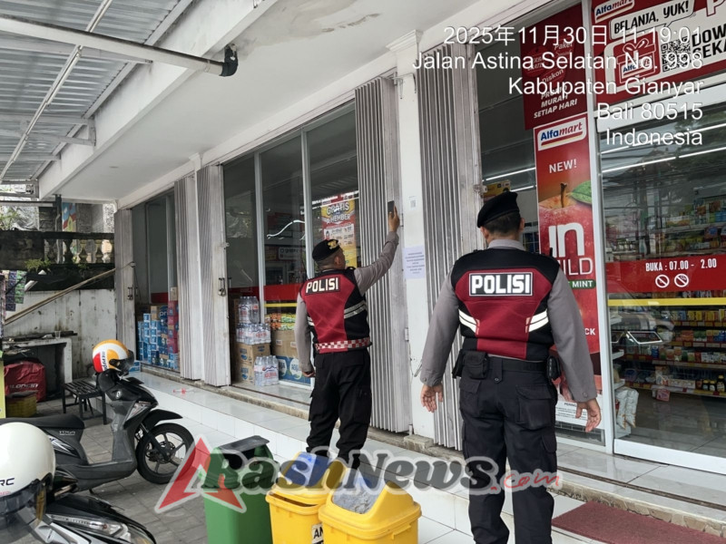 Unit Samapta Polsek Gianyar Laksanakan Patroli Barcode, Situasi Wilayah Terpantau Aman dan Kondusif