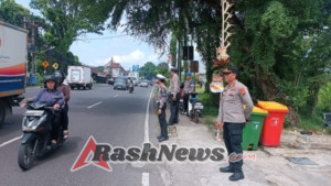 Atensi Kemacetan dan Laka, Polsek Kediri Gelar Personil  Untuk Laksanakan Strong Point