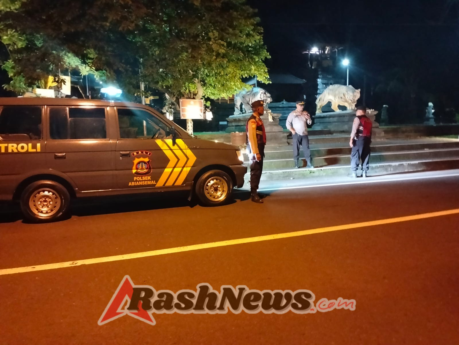 Minimalisir Potensi Kejahatan, Patroli Subuh Polsek Abiansemal Sisir Jalur Sepi