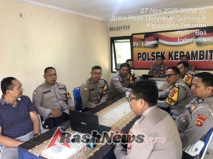 Kapolsek Kerambitan bersama anggota mengikuti kegiatan Pembinaan Rohani Keagamaan