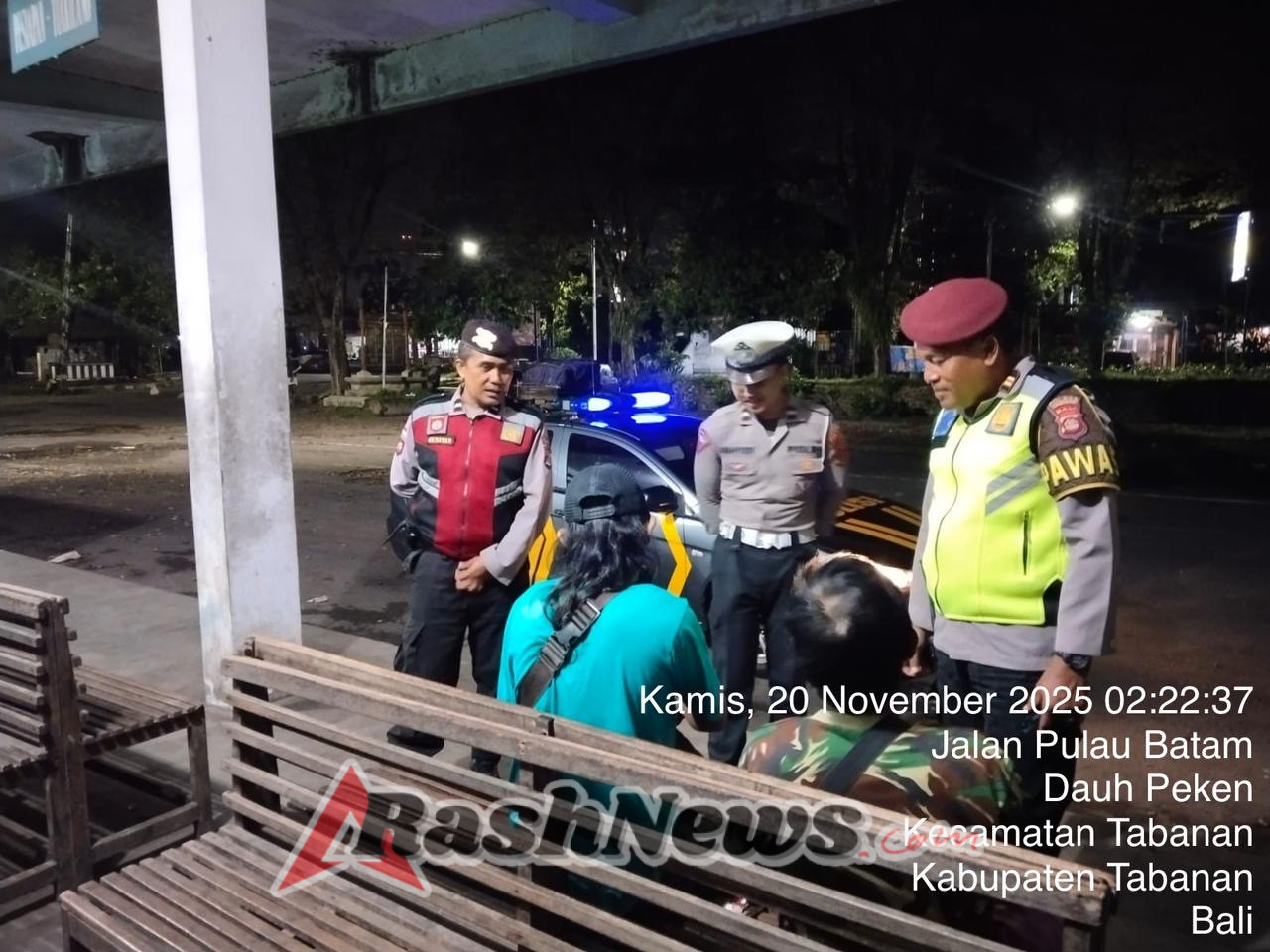 Tingkatkan Keamanan Wilayah, Polsek Tabanan Intensifkan Kegiatan Rutin yang Ditingkatkan (KRYD)