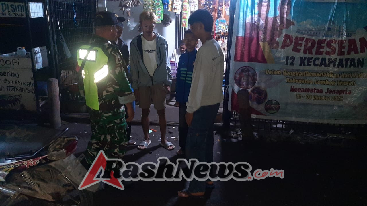 Patroli Malam, Dua Regu Anggota Koramil Pujut Selaber Tiga Desa Sekaligus