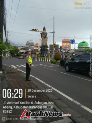 Personil Lantas Laksanakan Gatur Pagi Demi Ketertiban Dan Kelancaran Arus Lalin Di Ktl 1 Subagan