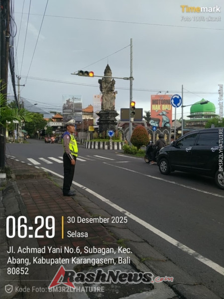 Personil Lantas Laksanakan Gatur Pagi Demi Ketertiban Dan Kelancaran Arus Lalin Di Ktl 1 Subagan