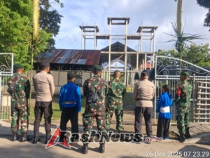 Pengamanan Humanis Babinsa Dan Instansi Terkait di Wilayah Perbatasan, Natal Kedua di Wini Berlangsung Kondusif