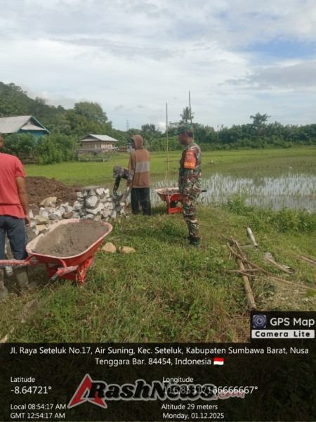 Pendampingan Babinsa, Kunci Kelancaran Proyek KDKMP Desa Air Suning