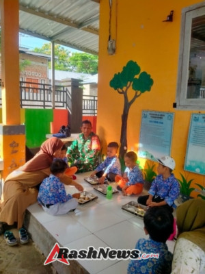 Koramil 1628-05/Jereweh Aktif Dukung Program Makan Bergizi Gratis di Kecamatan Jereweh