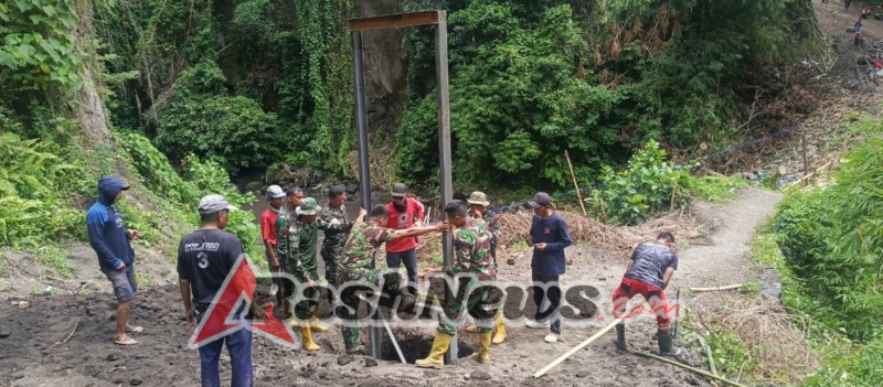 Dandim 1615/Lombok Timur Optimistis Jembatan Gantung Aik Lekok Rampung Dua Minggu