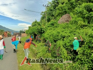 TNI dan Pemerintah Kecamatan Brang Ene Gelar Gotong Royong di Desa Mura