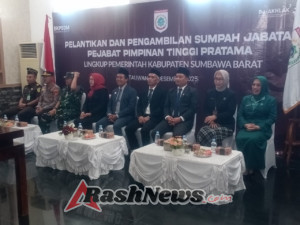 Perkuat Kolaborasi Forkopimda, Kasdim 1628/KSB Hadiri Pelantikan dan Pengambilan Sumpah Pejabat Pimpinan Tinggi Pratama