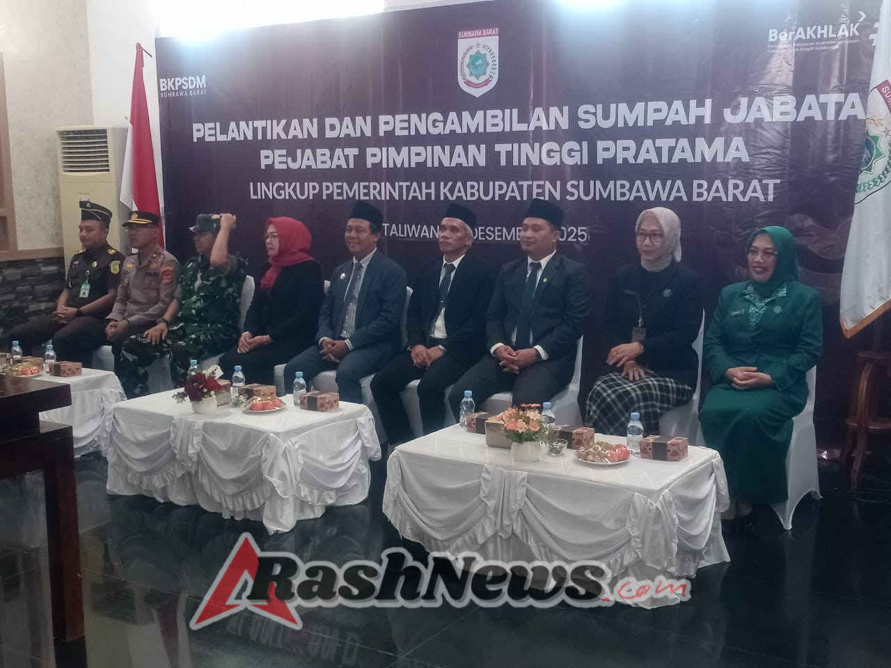 Perkuat Kolaborasi Forkopimda, Kasdim 1628/KSB Hadiri Pelantikan dan Pengambilan Sumpah Pejabat Pimpinan Tinggi Pratama