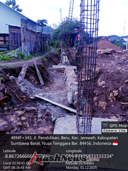 Babinsa Desa Belo Jadi Garda Terdepan dalam Pengawasan Proyek Pembangunan Koperasi