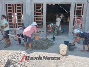 Kerja Nyata Babinsa, Gotong Royong Bangun Gereja Wujudkan Desa Rukun dan Harmonis