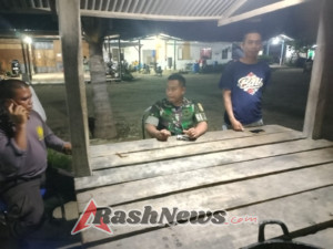 Piket Koramil Poto Tano Patroli Malam, Besok Fokus Pengamanan dan Kegiatan Sosial