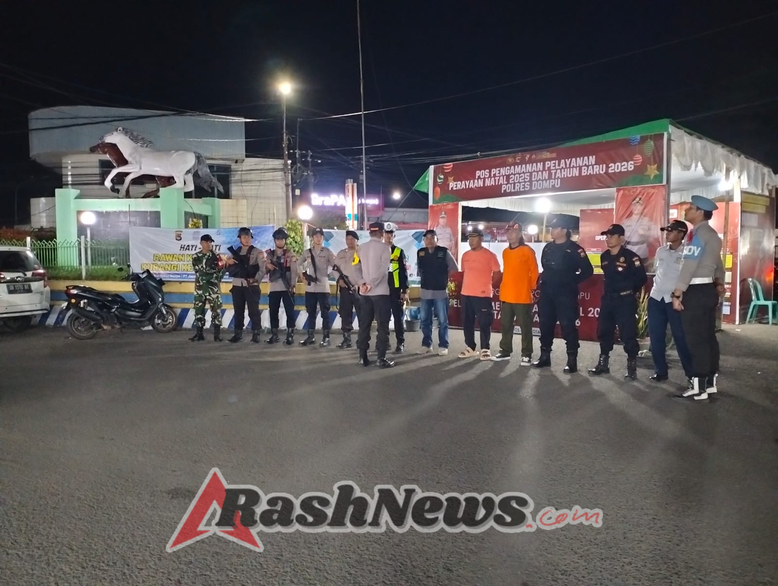 Sinergi Pengamanan Nataru, Personel Kodim 1614/Dompu Tunjukkan Komitmen Tugas