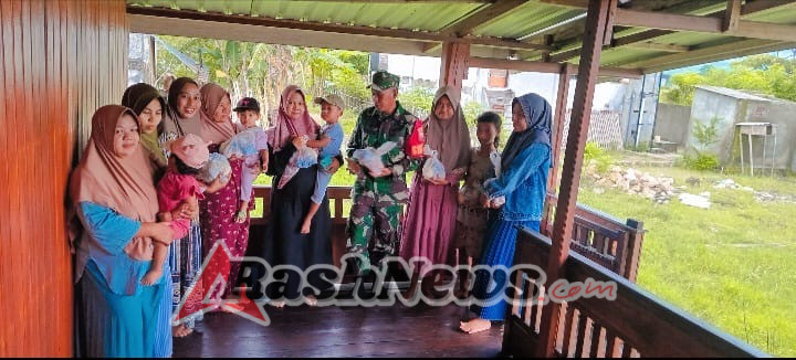 Babinsa Kodim 1628/Sumbawa Barat Pastikan Pelaksanaan MBG Tepat Sasaran di Posyandu