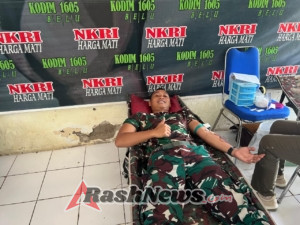 Tingkatkan Kepedulian, Satgas Pamtas RI–RDTL Turut Sukseskan Donor Darah Kodim 1605 Belu