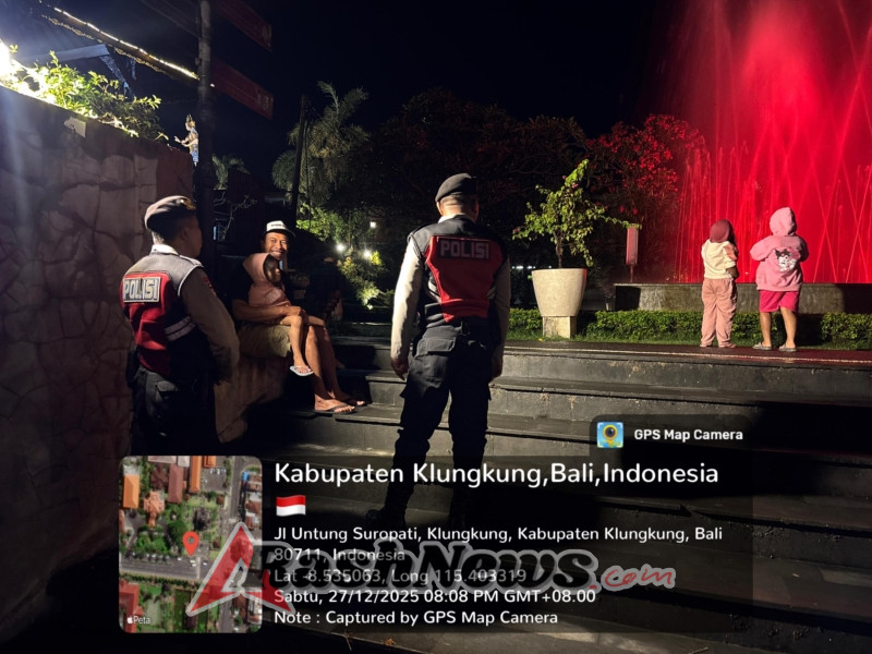 Sat Samapta Polres Klungkung Intensifkan Patroli Malam Jelang Pergantian Tahun 2026.