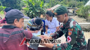 Kompi 3 Satgas Pamtas Yonarmed 12 Kostrad Layani Kesehatan Warga Jelang Natal