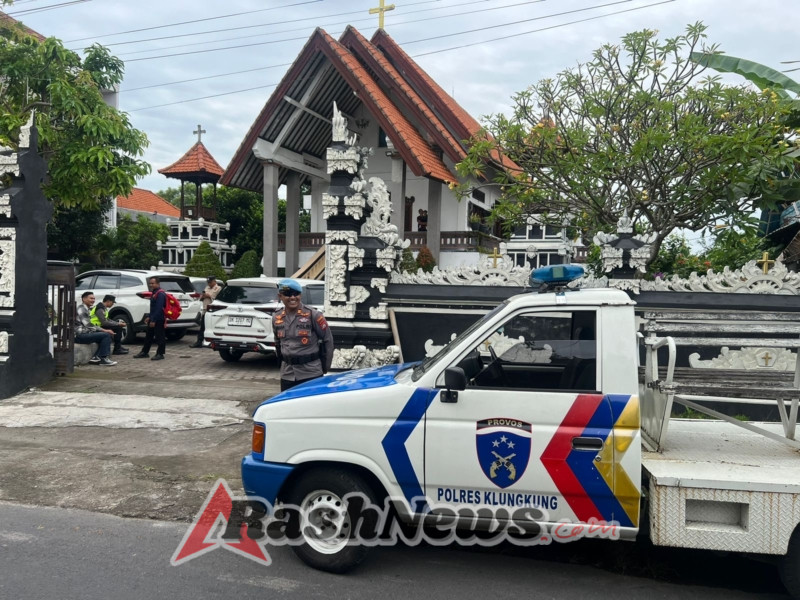 Polres Klungkung Intensifkan Pengamanan Gereja pada Ibadah Minggu dalam Ops Lilin Agung 2025