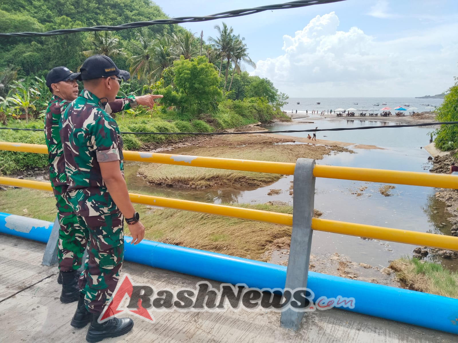 Cek Crystal Bay Pasca Banjir, Dandim Klungkung Himbau Warga Tingkatkan Kepekaan Terhadap Potensi Bencana