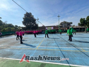 Semarak Hari Ibu ke-97, Persit KCK Cabang XXXIX Dim 1626/Bangli dan PC Bhayangkari Bangli Laksanakan Olahraga Bersama