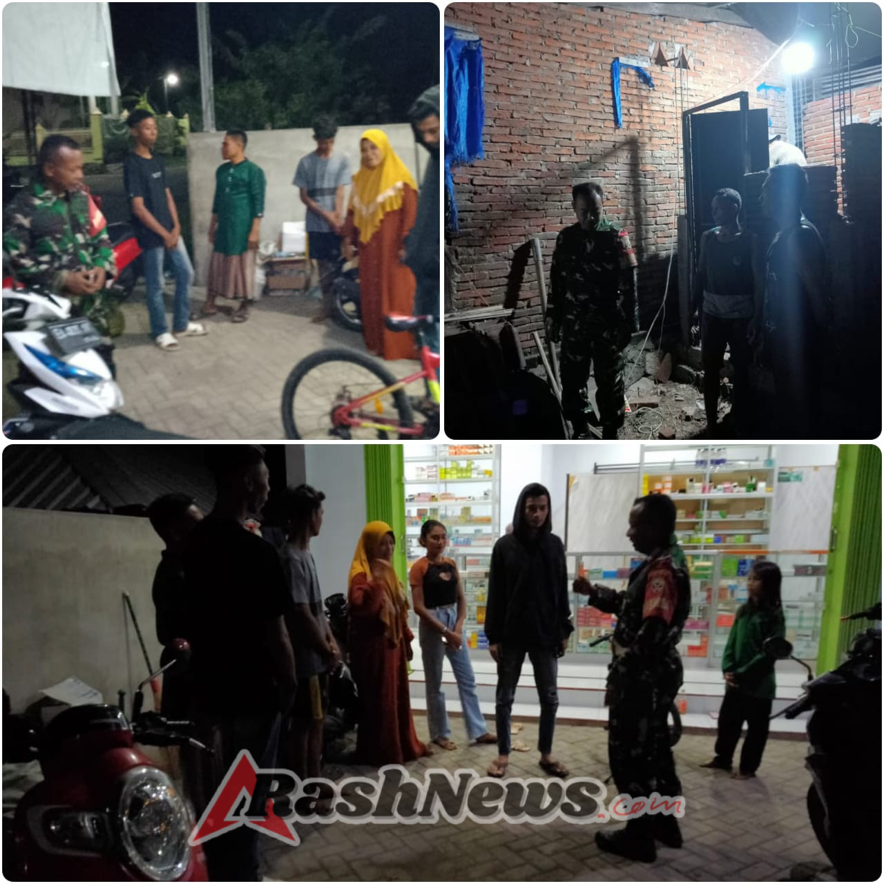 ‎Patroli Malam Humanis, Koramil 1607-12/Moyo Hilir Bangun Rasa Aman Warga ‎