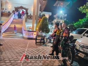 Sinergi Di Malam Natal, TNI Polri Di Klungkung Kawal Umat Kristiani Ibadah Malam Natal