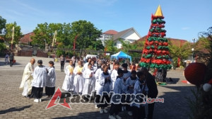 Babinsa Kaliuntu Turut Jaga Khidmatnya Ibadah Natal di Gereja St. Paulus