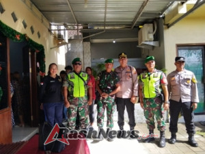 Pengamanan Terpadu Natal 2025, Danramil Ubud Kawal Ibadah Jemaat Nasrani