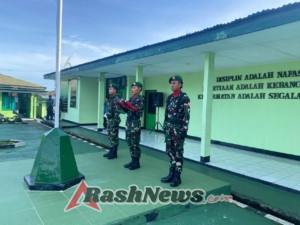 Anggota Kodim 1612/Manggarai Gelar Upacara Bendera, Kasdim Tekankan Disiplin dan Soliditas Prajurit