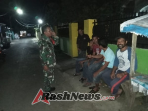 Patroli Ronda Malam Koramil Dompu Berjalan Lancar dan Kondusif