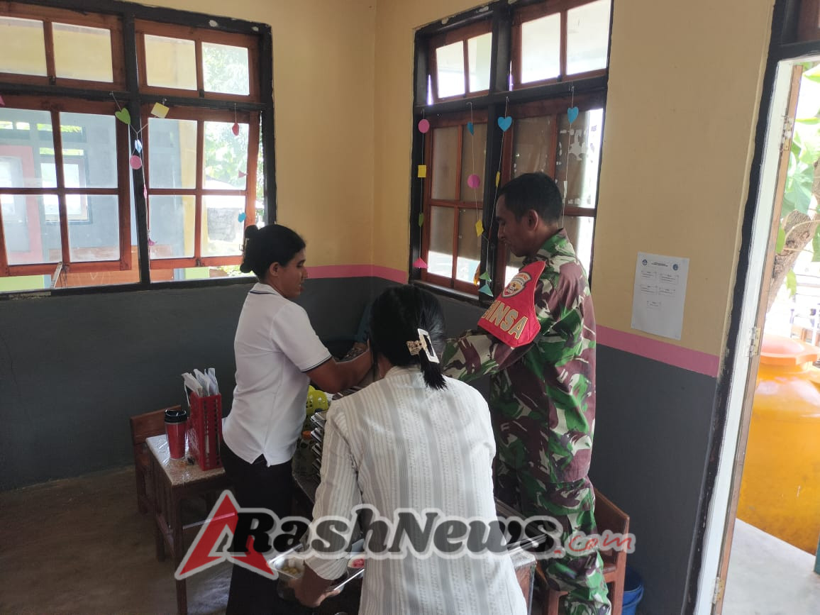 Ribuan Pelajar di Pantai Baru Dapat Asupan Sehat, Pengamanan Diperketat Babinsa Koramil 1627-02