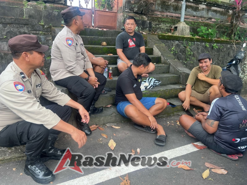 Sat Binmas Polres Tabanan Sampaikan Himbauan Kamtibmas dan Sosialisasi Layanan Call Center 110 di Banjar Taman Sari