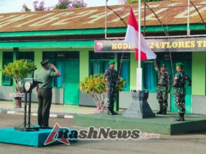 Upacara Pengibaran Bendera Kodim 1624/Flotim