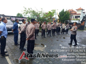 Kapolsek Kerambitan pimpin Apel Jam Pimpinan yang diikuti Anggota Polsek Kerambitan
