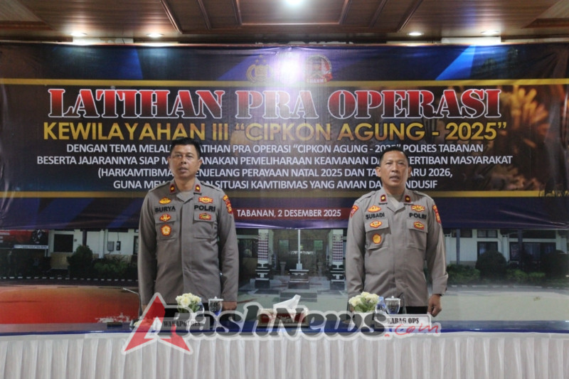 Polres Tabanan Gelar Latpra Ops Cipkon Agung 2025, Siap Amankan Natal dan Tahun Baru