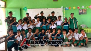 Dukung Mutu Pendidikan, Satgas Pos Nananoe Ajak Siswa SDI Nanaenoe Kenali Lingkungan Sosial