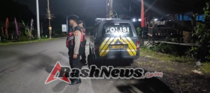 Malam Kondusif, Samapta Polsek Abiansemal Sisir Kawasan Perbankan & Strong Point Di Jalur Sunyi