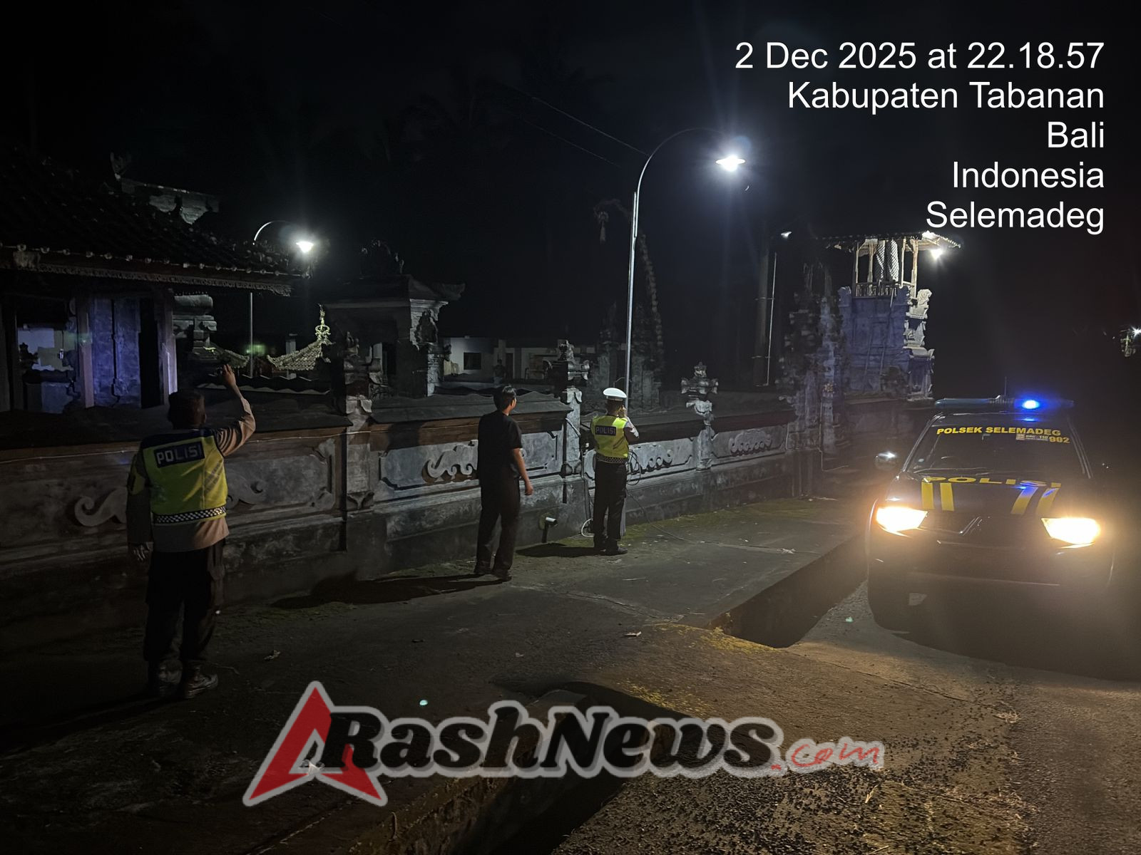 Cegah Gangguan Kamtibmas, Polsek Selemadeg gencarkan Patroli Malam hari